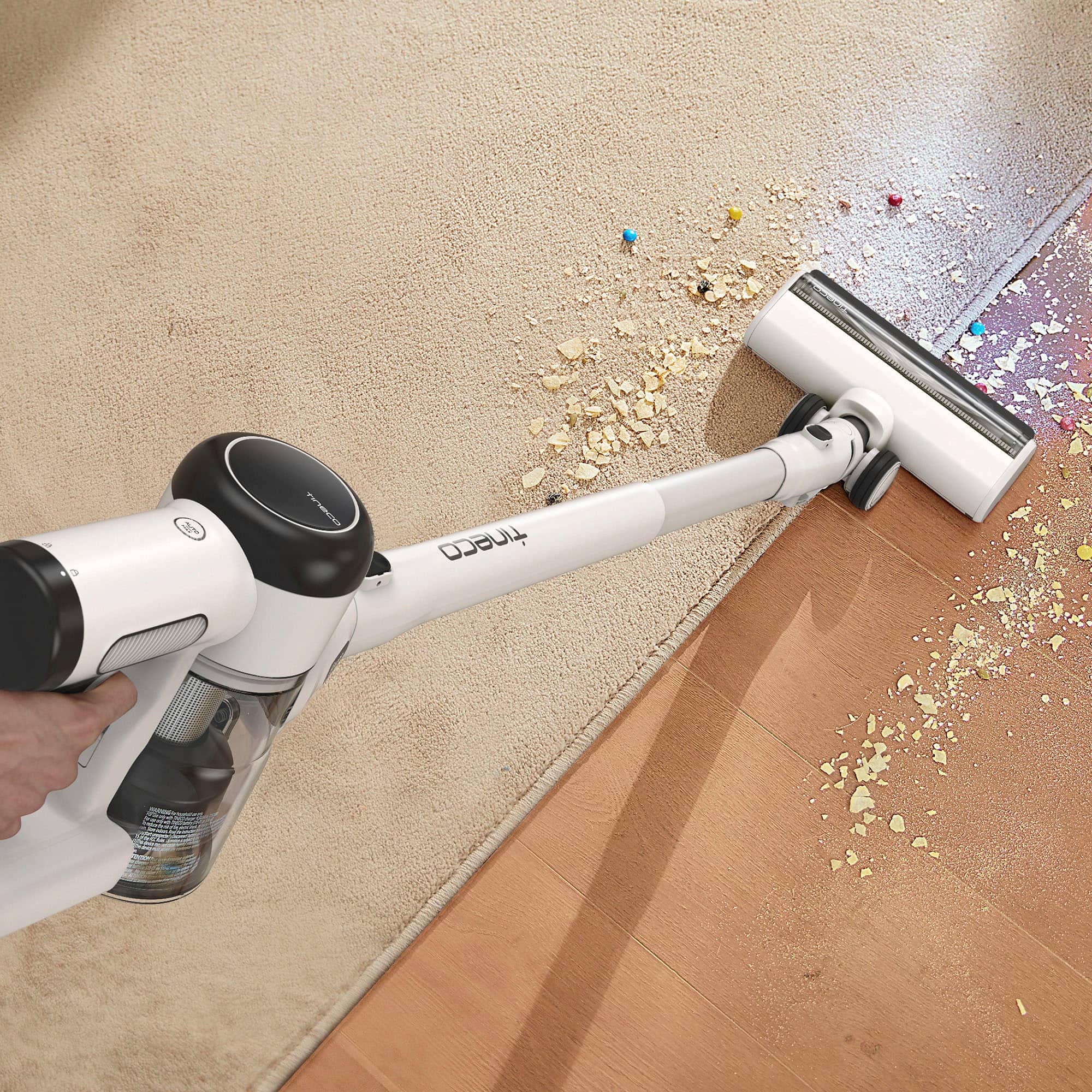 Left. Tineco - Pure One X Dual Smart Cordless Stick Vacuum - White.