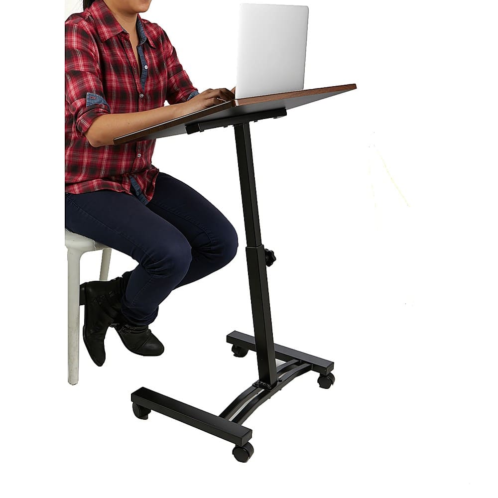 Best Buy Mind Reader Sit and Stand Laptop Cart Black LTCARTBLK