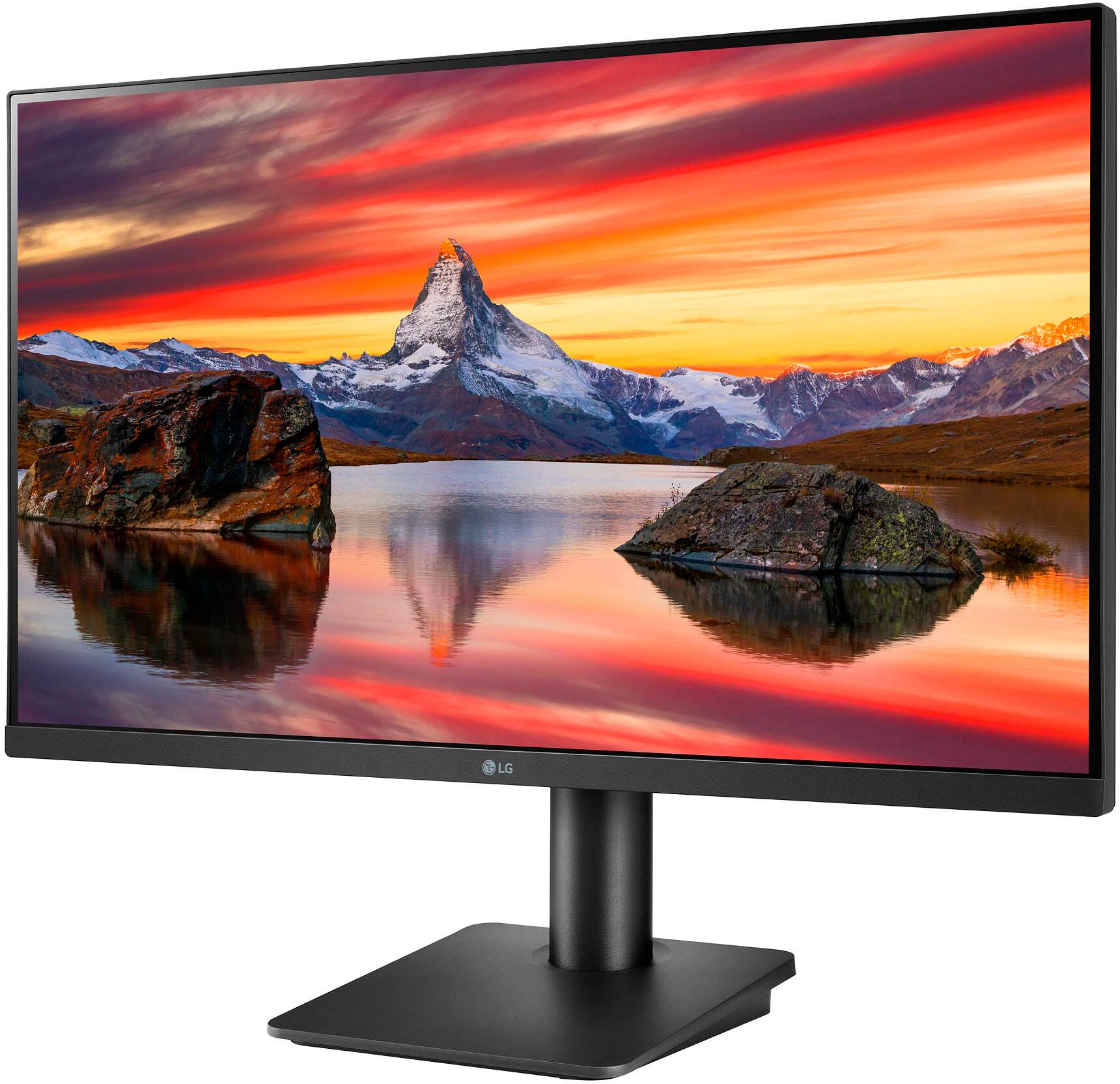 Left. LG - 27” IPS LED FHD 75Hz AMD FreeSync Monitor (HDMI, DisplayPort) - Black.