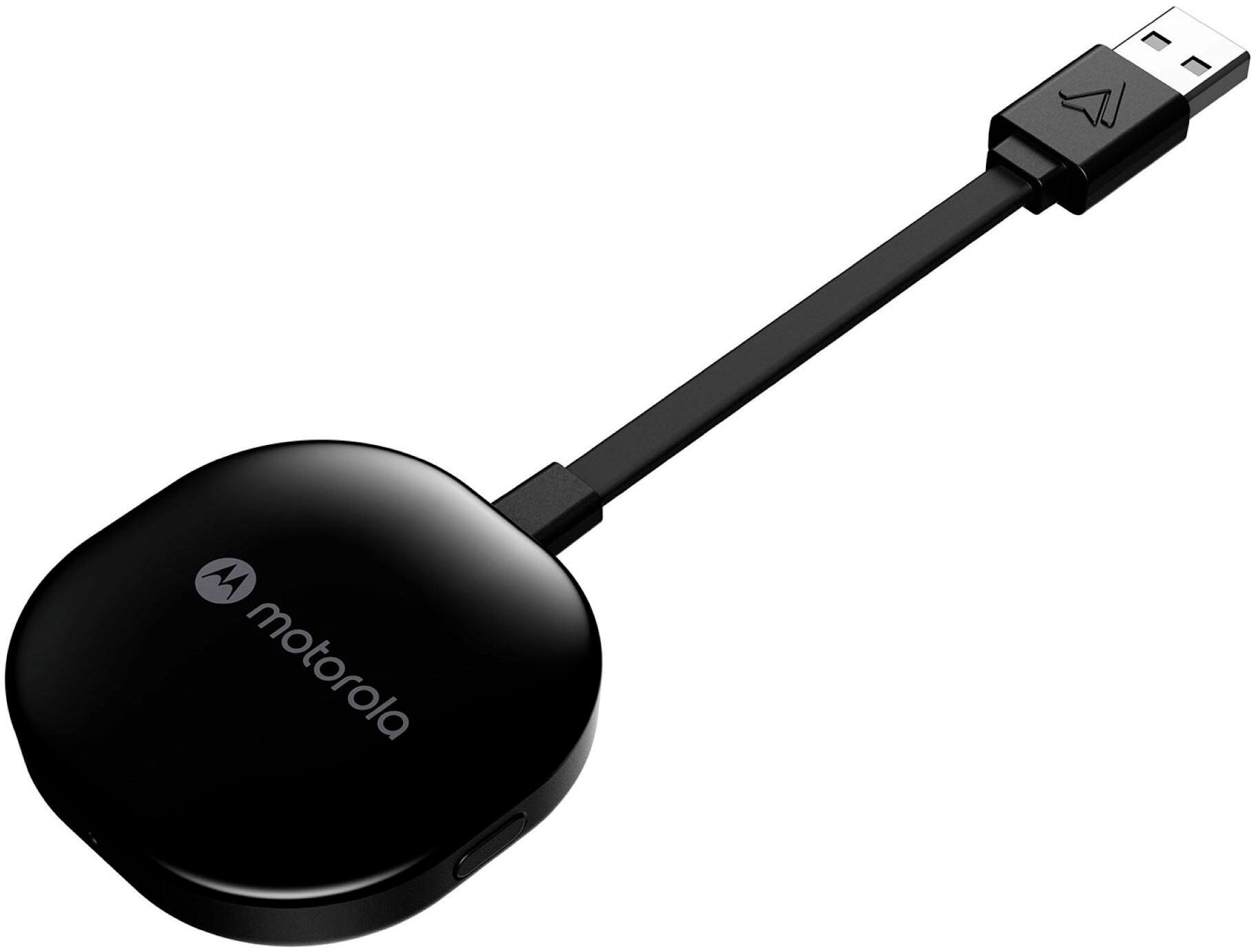 Front. Motorola - Wireless Car Adapter for Android Auto - Black.