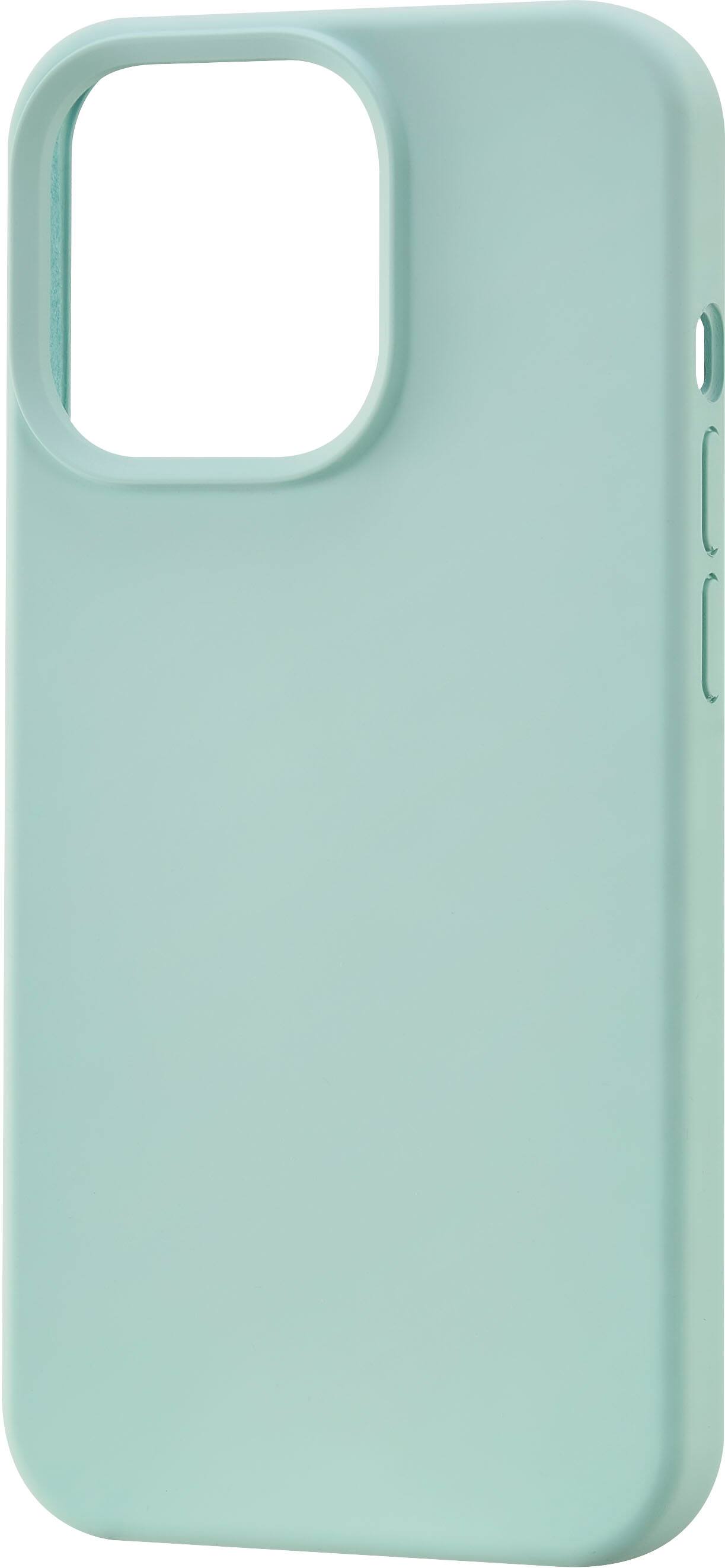 Left View: Modal™ - Liquid Silicone Case for iPhone 13 Pro - Light Green