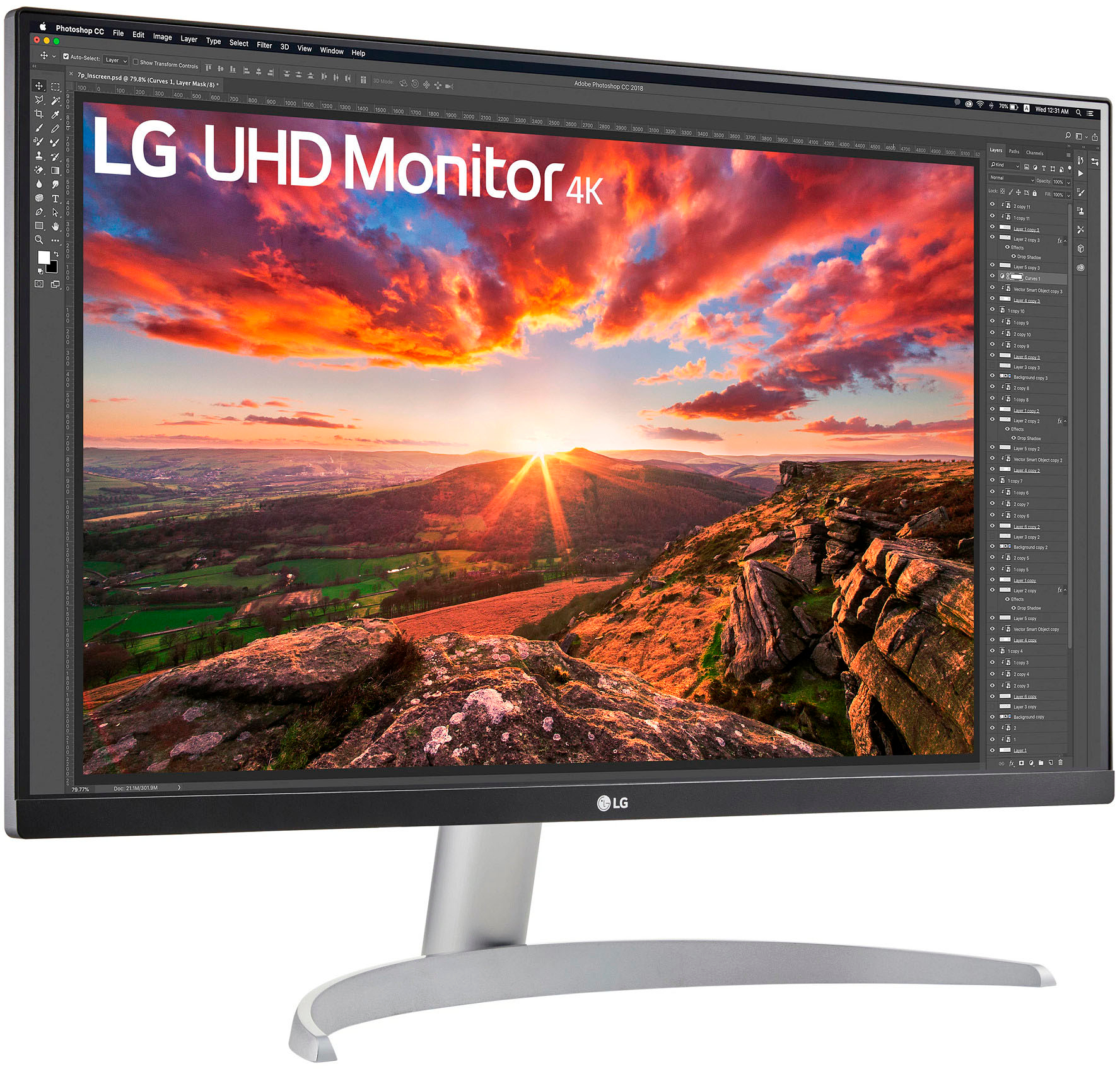 Back View: LG - 27” IPS LED 4K UHD AMD FreeSync  Monitor with HDR (HDMI, DisplayPort, USB) - White