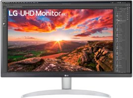 LG - 27” IPS LCD UHD AMD FreeSync  Monitor with HDR 400 - White - Front_Zoom