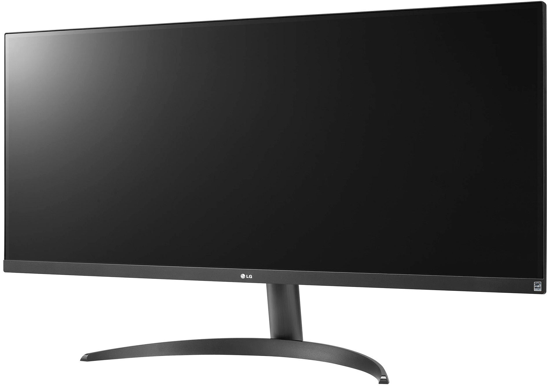 Left View: LG - 34" IPS LED UltraWide FHD 100Hz AMD FreeSync Monitor with HDR (HDMI, DisplayPort) - Black