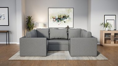 Elephant in a Box - Modular U-Shape, Fabric 5-Seat Small Sectional Sofa - Front_Zoom