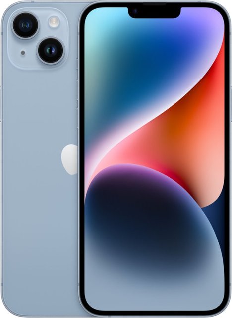 Front. Apple - iPhone 14 Plus 128GB - Blue.