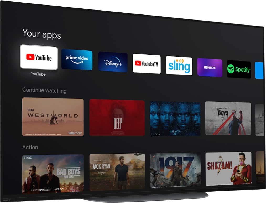 Alt View 13. Sony - 42" Class BRAVIA XR A90K OLED 4K UHD Smart Google TV - Black.