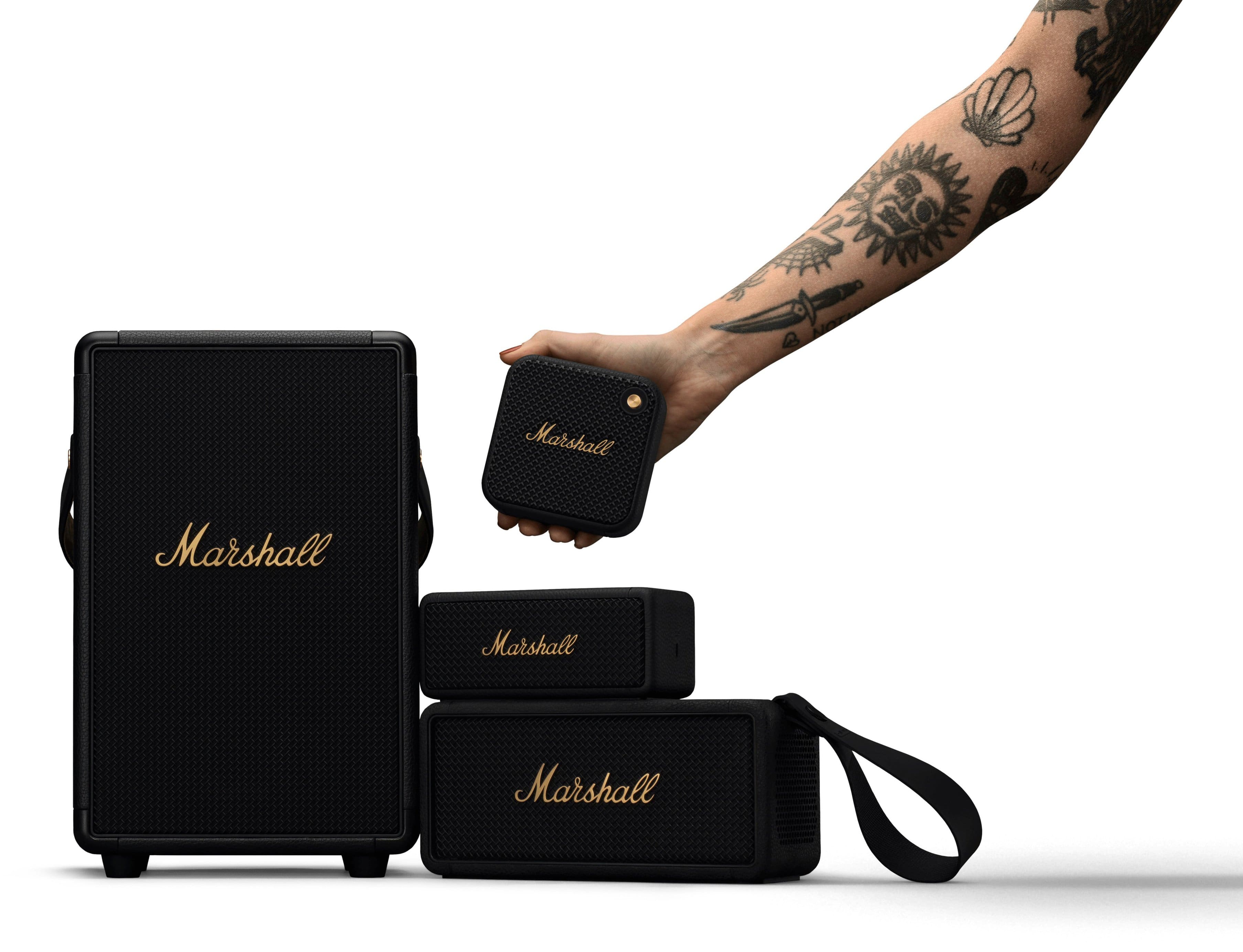 Marshall WILLEN PORTABLE BLUETOOTH SPEAKER Black/Brass 1006059 - Best Buy