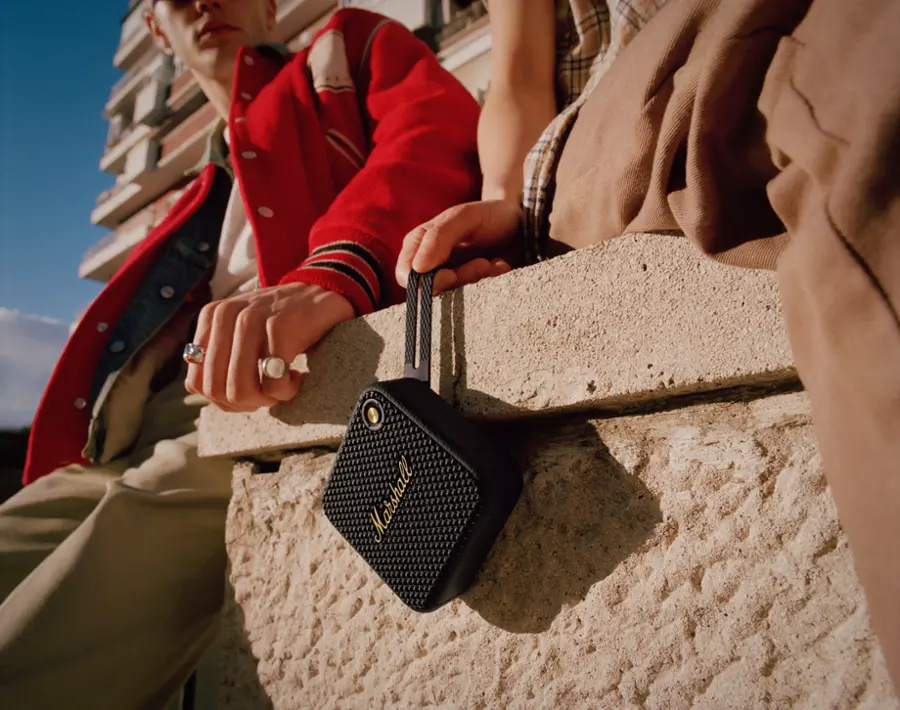 Alt View 32. Marshall - Willen Portable Bluetooth Speaker - Black/Brass.