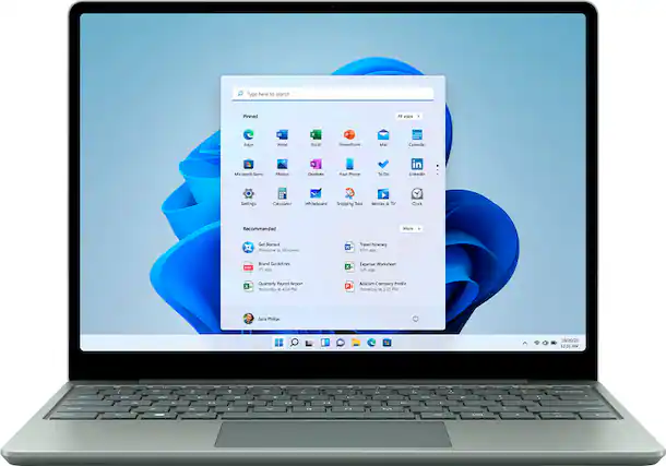 Front. Microsoft - Surface Laptop Go 2 - 12.4” Touch-Screen - Intel Core i5 with 8GB Memory - 256GB SSD - Sage.