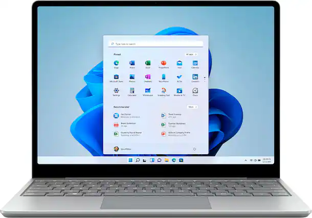 Front. Microsoft - Surface Laptop Go 2 - 12.4” Touch-Screen - Intel Core i5 with 8GB Memory - 128GB SSD - Platinum.