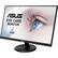 The image features a large monitor with a blue eye on the screen. The monitor is an Asus Eye Care Monitor, which is designed to reduce eye strain and fatigue. The screen is certified by TVRheinland, ensuring that it meets high-quality standards for visual comfort. The monitor is placed on a stand, making it easy to view and use.