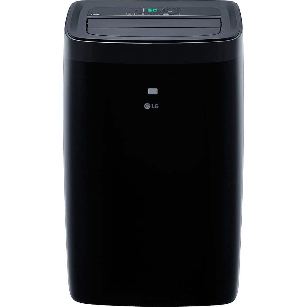 Front. LG - 450 Sq. Ft. Smart Portable Air Conditioner - Black.