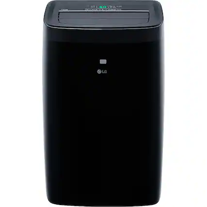 Front. LG - 450 Sq. Ft. Smart Portable Air Conditioner - Black.