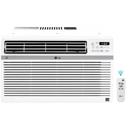 Front. LG - 800 Sq. Ft. 15,000 BTU Smart Window Air Conditioner - White.