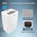 The image features an Emerson Quiet Kool Dehumidifier, which is an energy-efficient appliance with a washable filter and a continuous drain outlet. The dehumidifier is designed to maintain a comfortable indoor environment by removing excess moisture from the air. The product is white and has a compact design, making it suitable for various spaces.