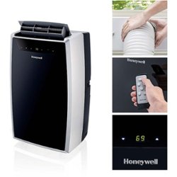 Honeywell - 700 Sq. Ft. Portable Air Conditioner with Heat Pump - Black - Front_Zoom