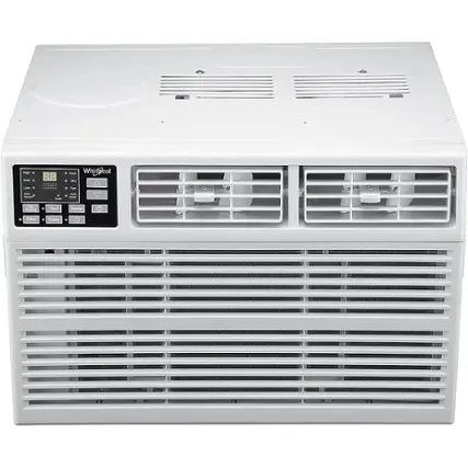 Front. Whirlpool - 1,500 Sq. Ft. 24,000 BTU Window Air Conditioner with 10,600 BTU Heater - White.