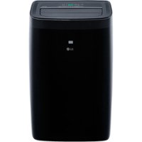 LG - 450 Sq. Ft. Smart Portable Air Conditioner with 12,000 BTU Heater - Black - Front_Zoom