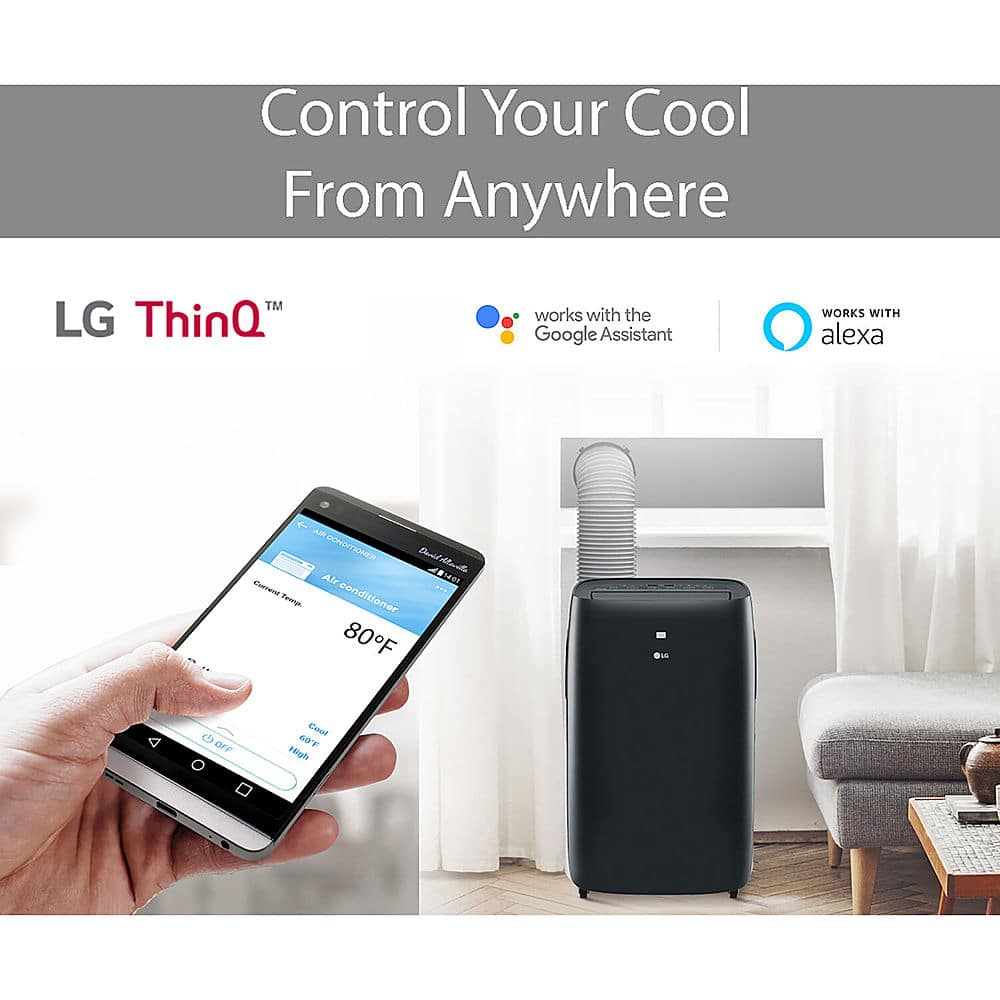 LG – 450 Sq. Ft. Smart Portable Air Conditioner with 12,000 BTU Heater – Black Sansujyuku sansujyuku.com