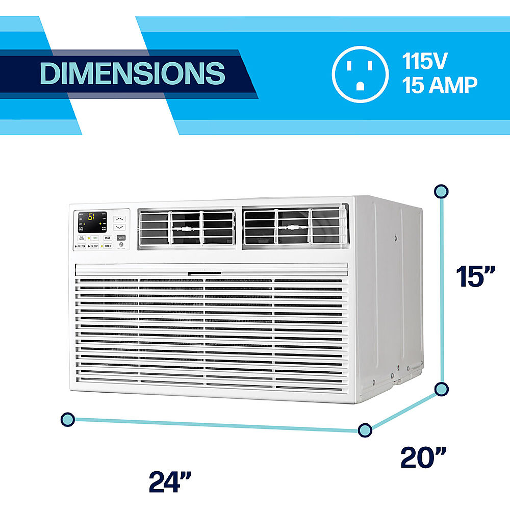 Left View: Frigidaire - Home Comfort Median 1050 Sq. Ft. Through-the-Wall/Window Air Conditioner and 1050 Sq. Ft. Heater - White