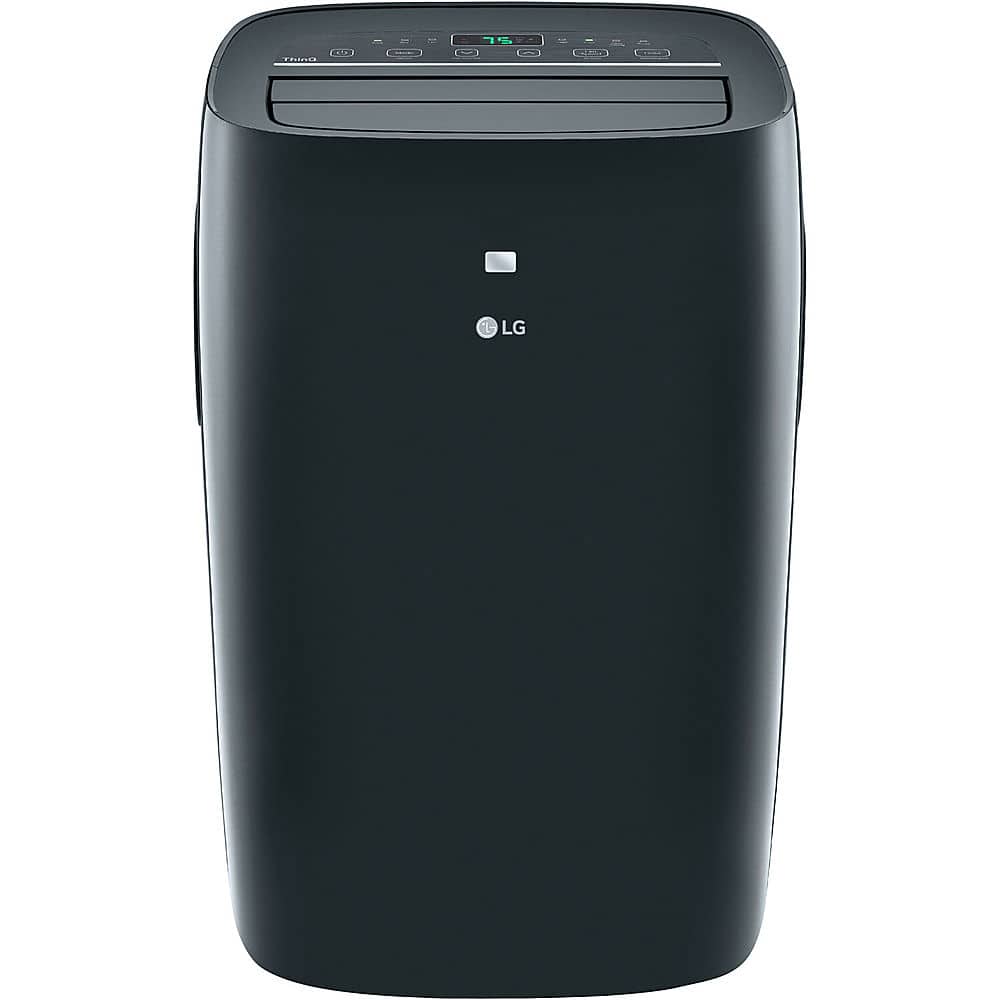 Front. LG - 400 Sq. Ft. Smart Portable Air Conditioner - Black.