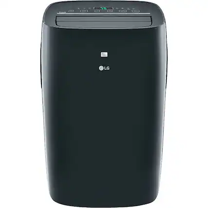 Front. LG - 400 Sq. Ft. Smart Portable Air Conditioner - Black.