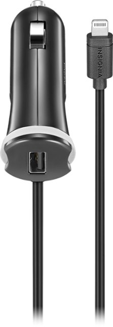 Insignia™ 25W Lightning Vehicle Charger with 9ft coiled cable and  additional USB Port for iPhone, iPad and More Black NS-MV225AFLB22 - Best  Buy