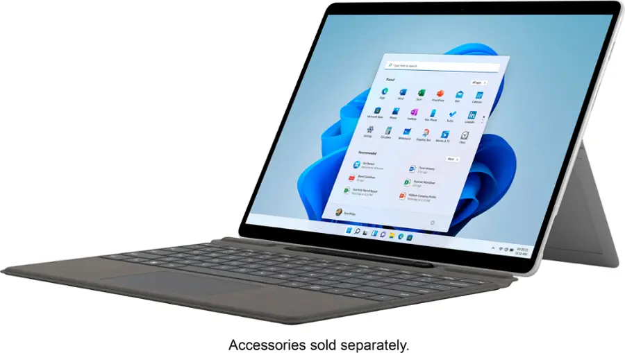 Alt View 17. Microsoft - Geek Squad Certified Refurbished Surface Pro X – 13” Touch Screen – Microsoft SQ1 – 8GB Memory – 128GB SSD  Device Only - Platinum.