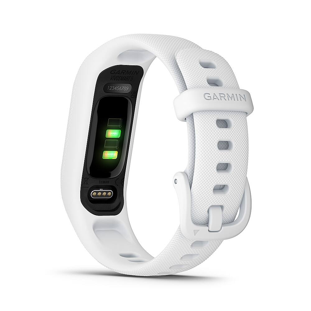 Back. Garmin - vívosmart 5 Smart Fitness Tracker + Heart Rate Small/Medium - White.