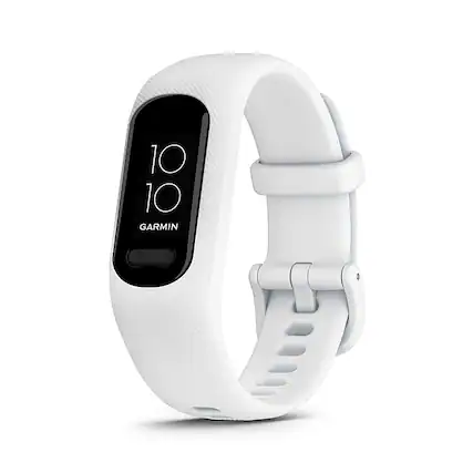 Front. Garmin - vívosmart 5 Smart Fitness Tracker + Heart Rate Small/Medium - White.