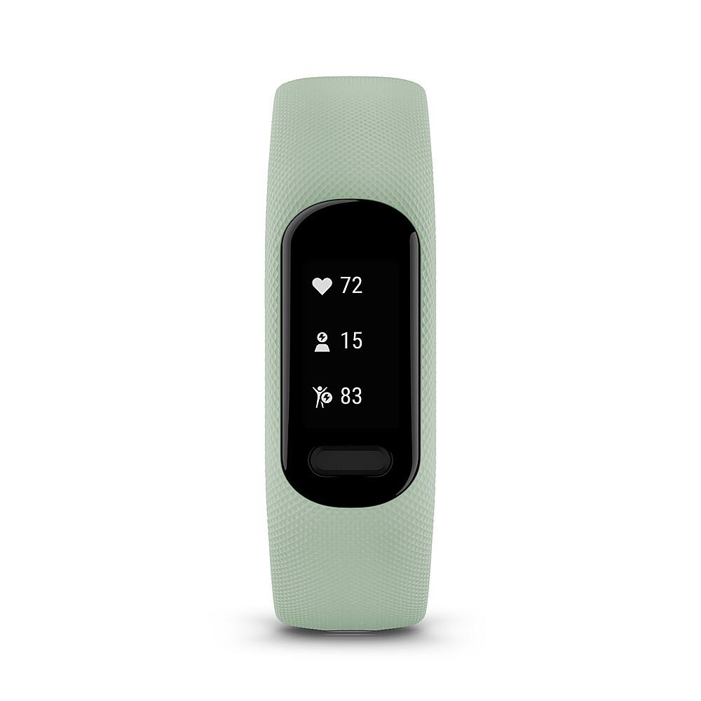 Left. Garmin - vívosmart 5 Smart Fitness Tracker + Heart Rate Small/Medium - Cool Mint.