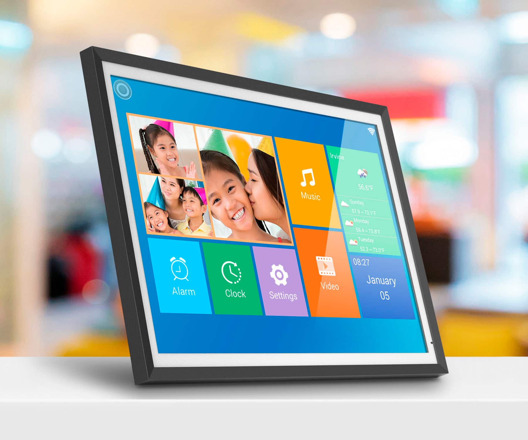 Alt View 19. Aluratek - 13.5" 3K Touchscreen LCD Wi-Fi Digital Photo Frame - Black.