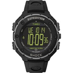 Timex - Men's Expedition Shock XL Vibrating Alarm 50mm Watch - Black - Front_Zoom