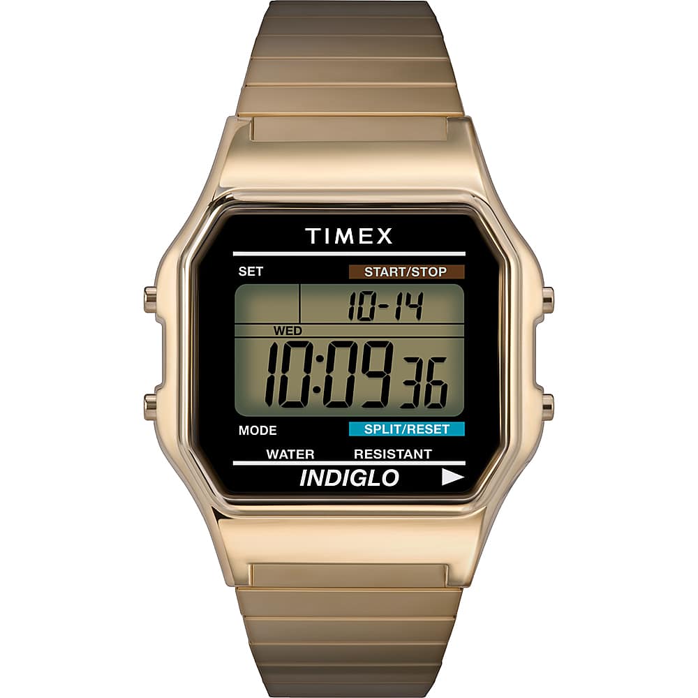 Zoom in on Front Zoom. Timex - Men's Classic Digital 34mm Watch - Gold-Tone.