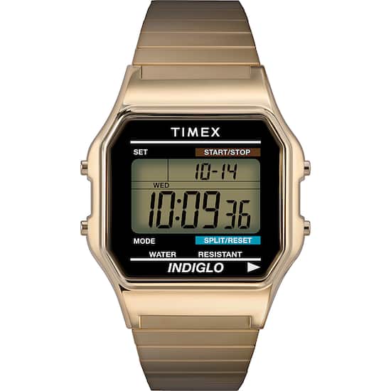 Timex Men s Classic Digital 34mm Watch Gold Tone T786779J Best Buy