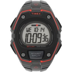 Timex - Men's IRONMAN Classic 30 Oversized 45mm Watch - Dark Gray/Black/Red - Front_Zoom