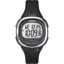 Timex - Women's IRONMAN Transit 33mm Watch - Black/Silver-Tone - Front_Zoom
