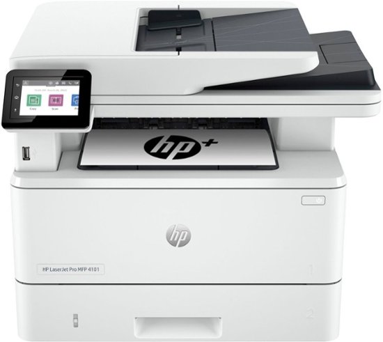 HP – LaserJet Pro MFP 4101fdwe Wireless All-In-One Black-and-White Laser Printer with 3 mo. of Instant Ink included with HP+ – White
