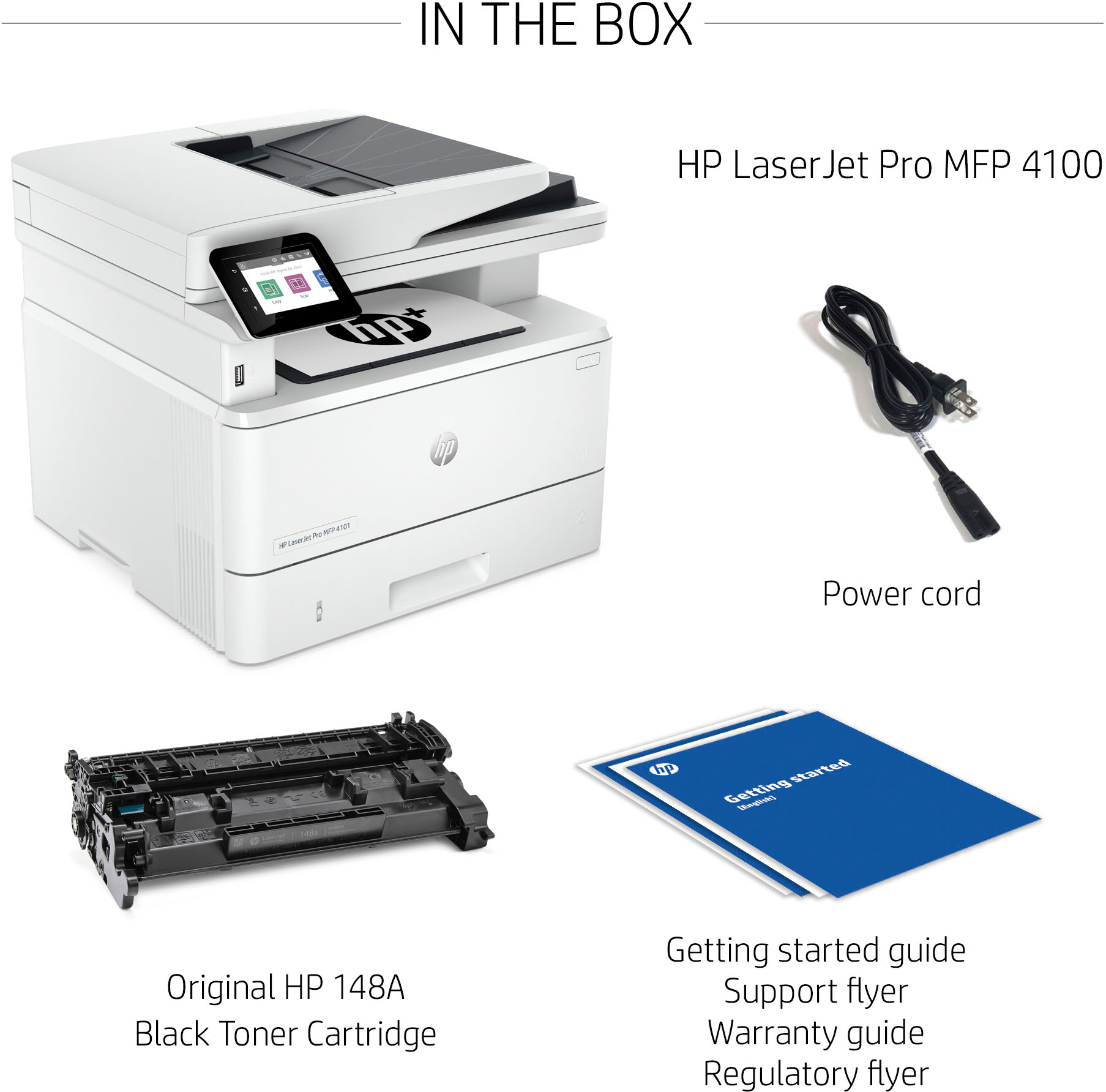 LaserJet Pro MFP Wireless All-In-One Black-and-White Laser Printer with 3 mo. of Instant Ink with HP+ White LaserJet Pro MFP 4101fdwe - Best Buy