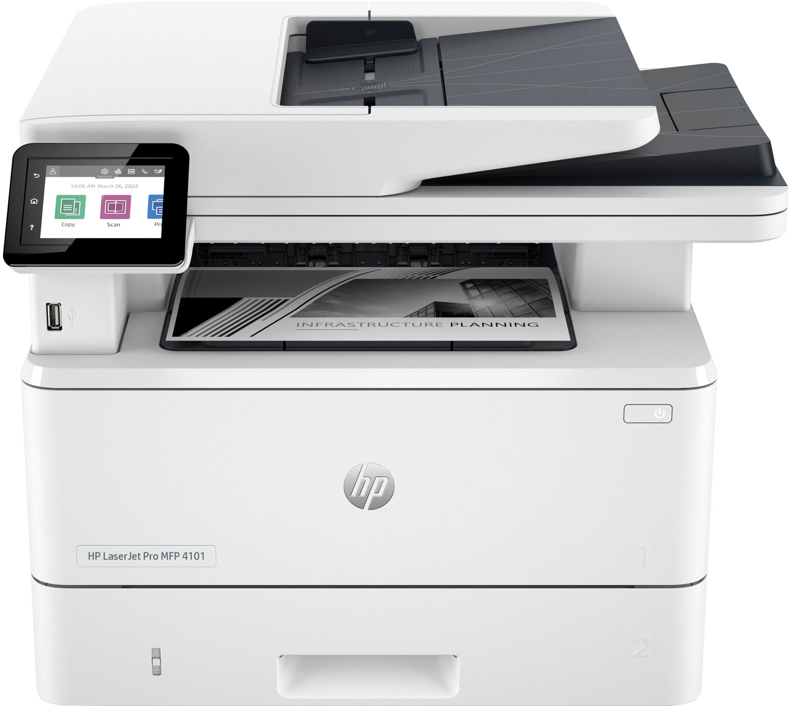 Kapper Metalen lijn Airco HP LaserJet Pro MFP 4101fdwe Wireless All-In-One Black-and-White Laser  Printer with 3 mo. of Instant Ink included with HP+ White LaserJet Pro MFP  4101fdwe - Best Buy