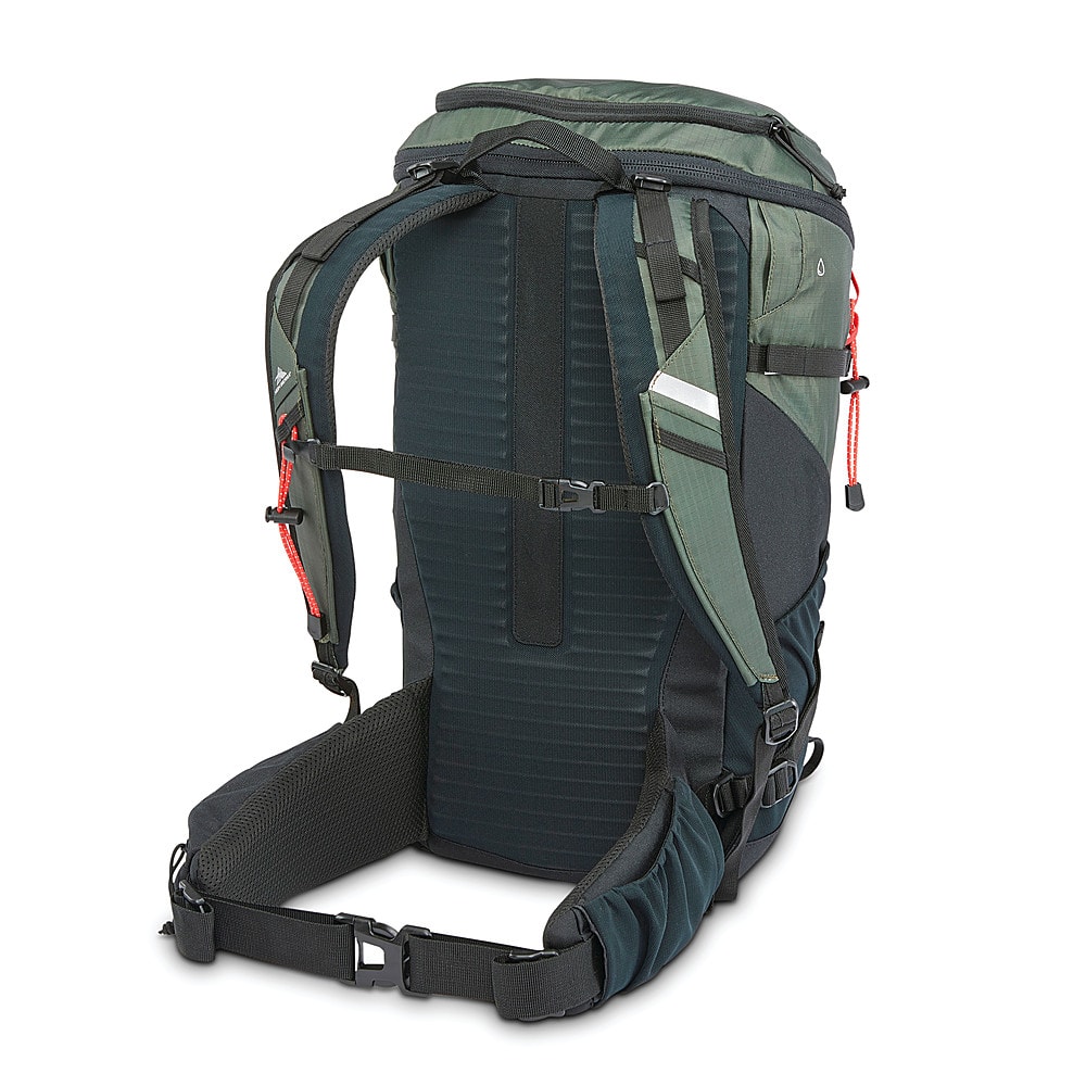 Left View: High Sierra - Pathway 2.0 45L Backpack - FOREST GREEN/BLACK