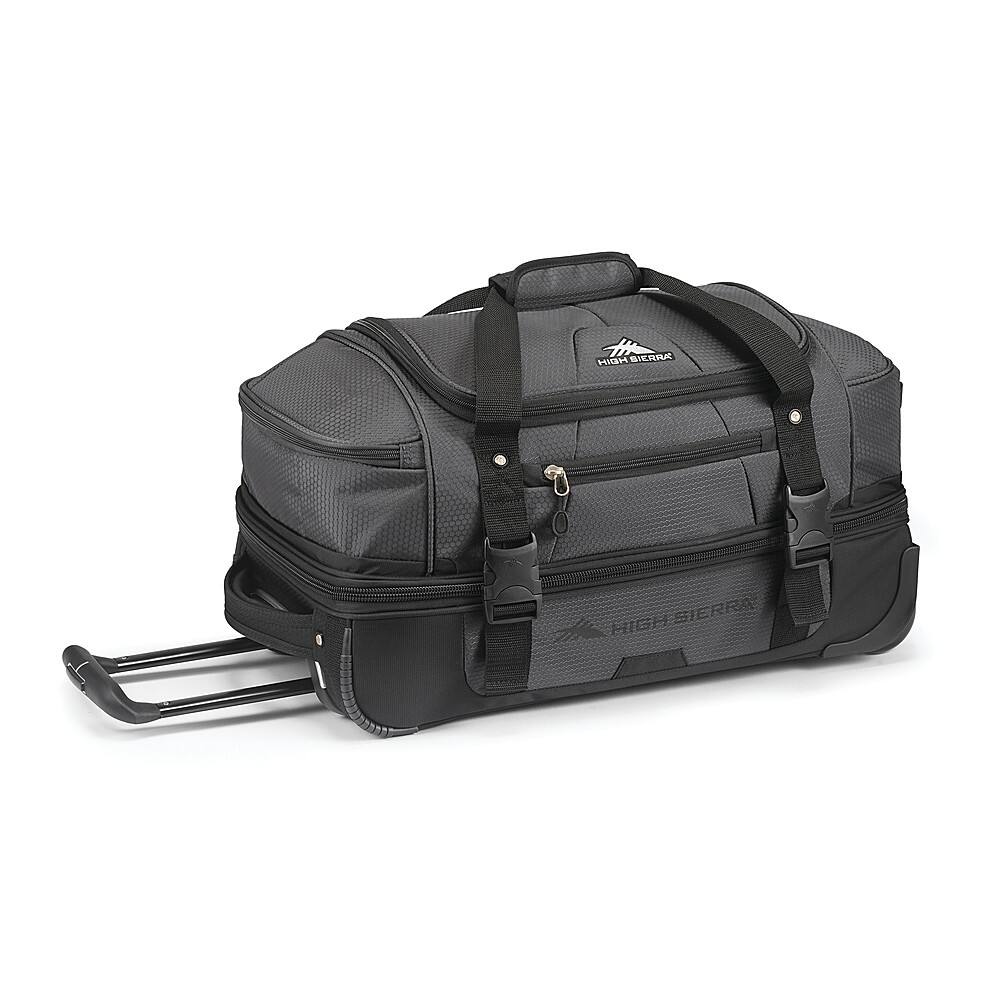 Front. High Sierra - Fairlead 22" Drop Bottom Wheeled Duffel - Mercury/Black.