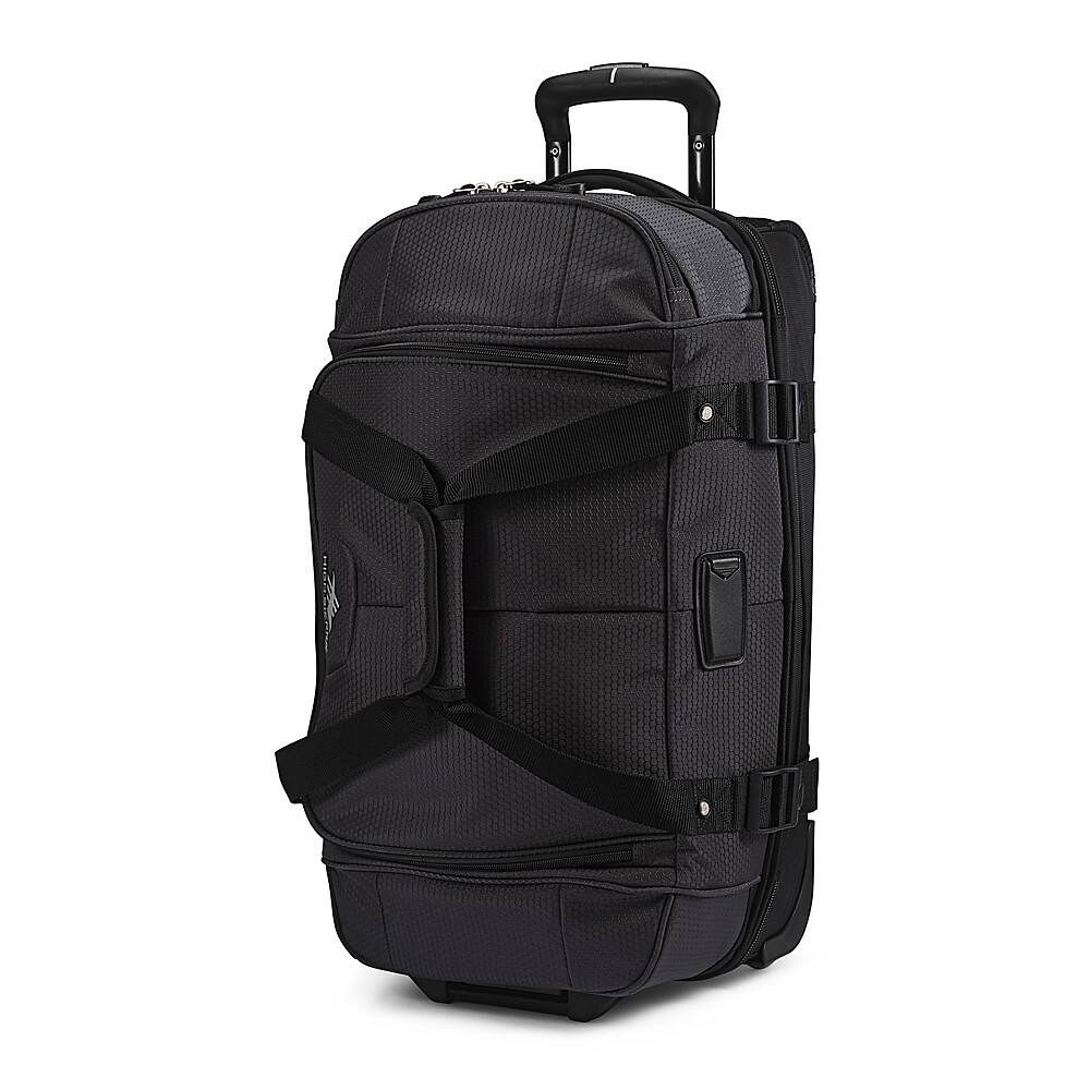 Left. High Sierra - Fairlead 22" Drop Bottom Wheeled Duffel - Mercury/Black.