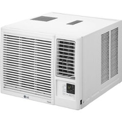 LG - 1,000 Sq. Ft. 18,000 BTU Smart Window Air Conditioner with 12,000 BTU Heater - White - Front_Zoom