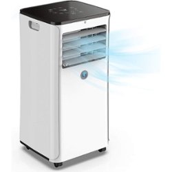 JHS - 350 Sq. Ft. Portable Air Conditioner - White - Front_Zoom