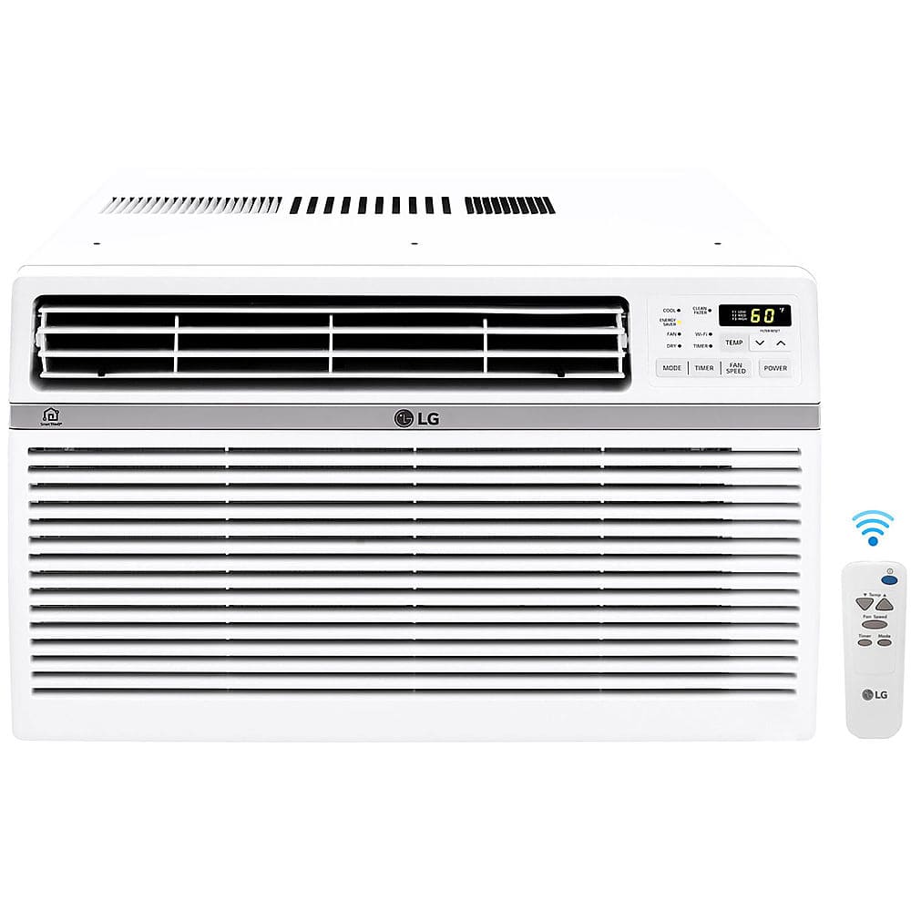 LG - 1,000 Sq. Ft. 18,000 BTU 230V Smart Window Air Conditioner - White - Front_Zoom