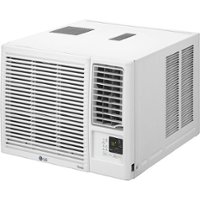 LG - 1,420 Sq. Ft. 24,000 BTU Smart Window Air Conditioner with 12,000 BTU Heater - White - Front_Zoom