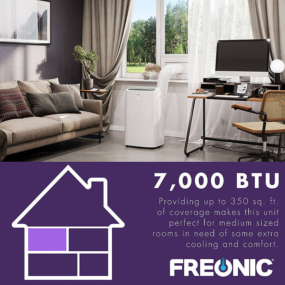 Alt View 15. Freonic - 10,000 BTU (7,000 BTU DOE) Portable Air Conditioner - White.