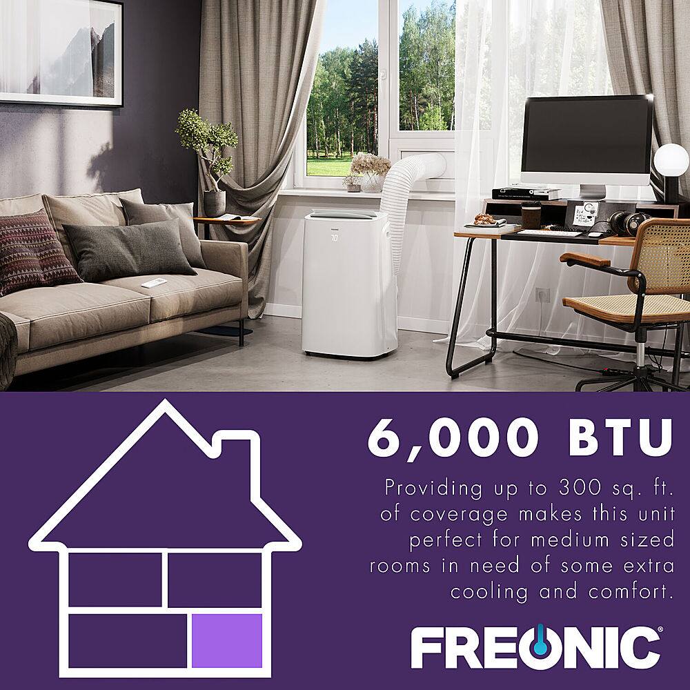 Alt View 15. Freonic - 300 Sq. Ft. Portable Air Conditioner - White.